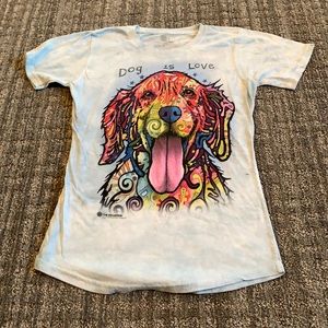 Blue “Dog is love” tee Woman’s Small